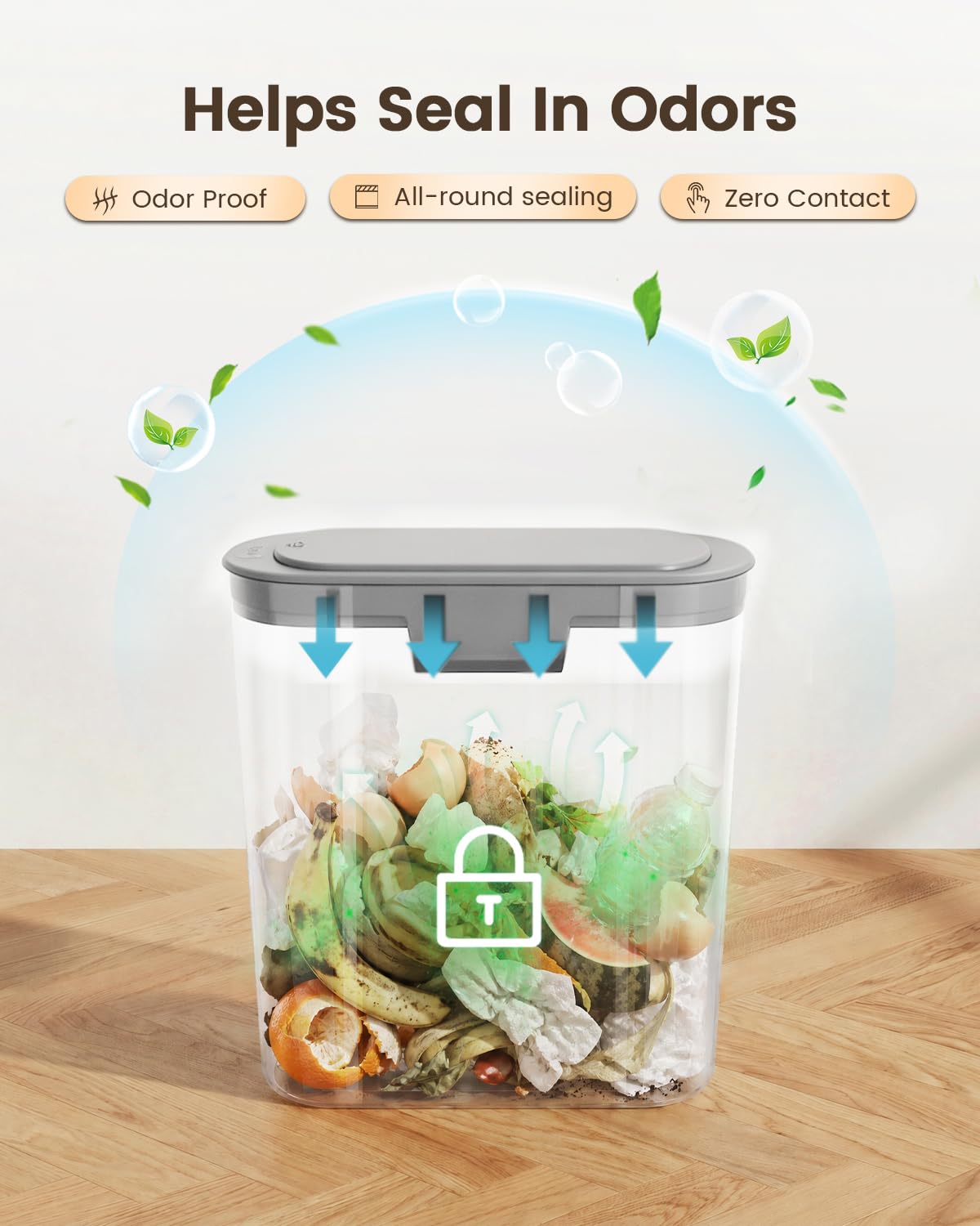5 Gallon Automatic Bathroom Trash Can with Lid, White, Touchless