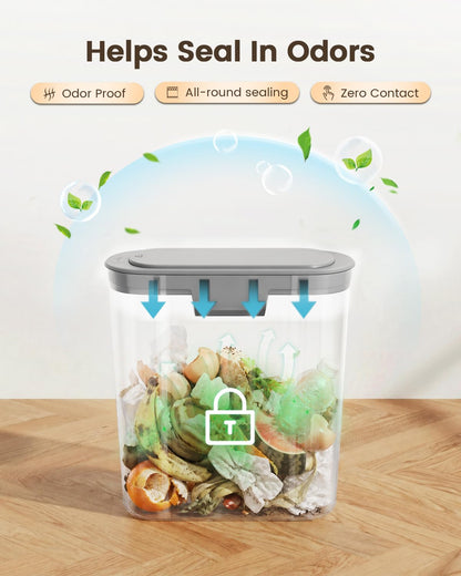 5 Gallon Automatic Bathroom Trash Can with Lid, White, Touchless