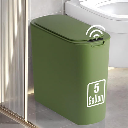 5 Gallon Automatic Bathroom Trash Can with Lid, White, Touchless