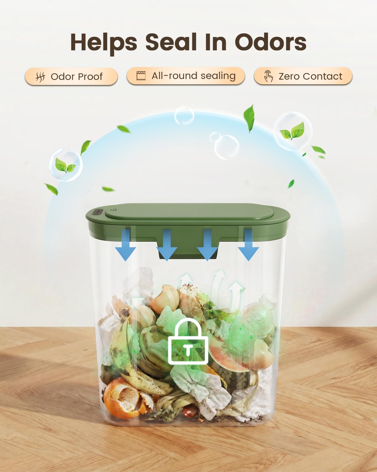 5 Gallon Automatic Bathroom Trash Can with Lid, White, Touchless