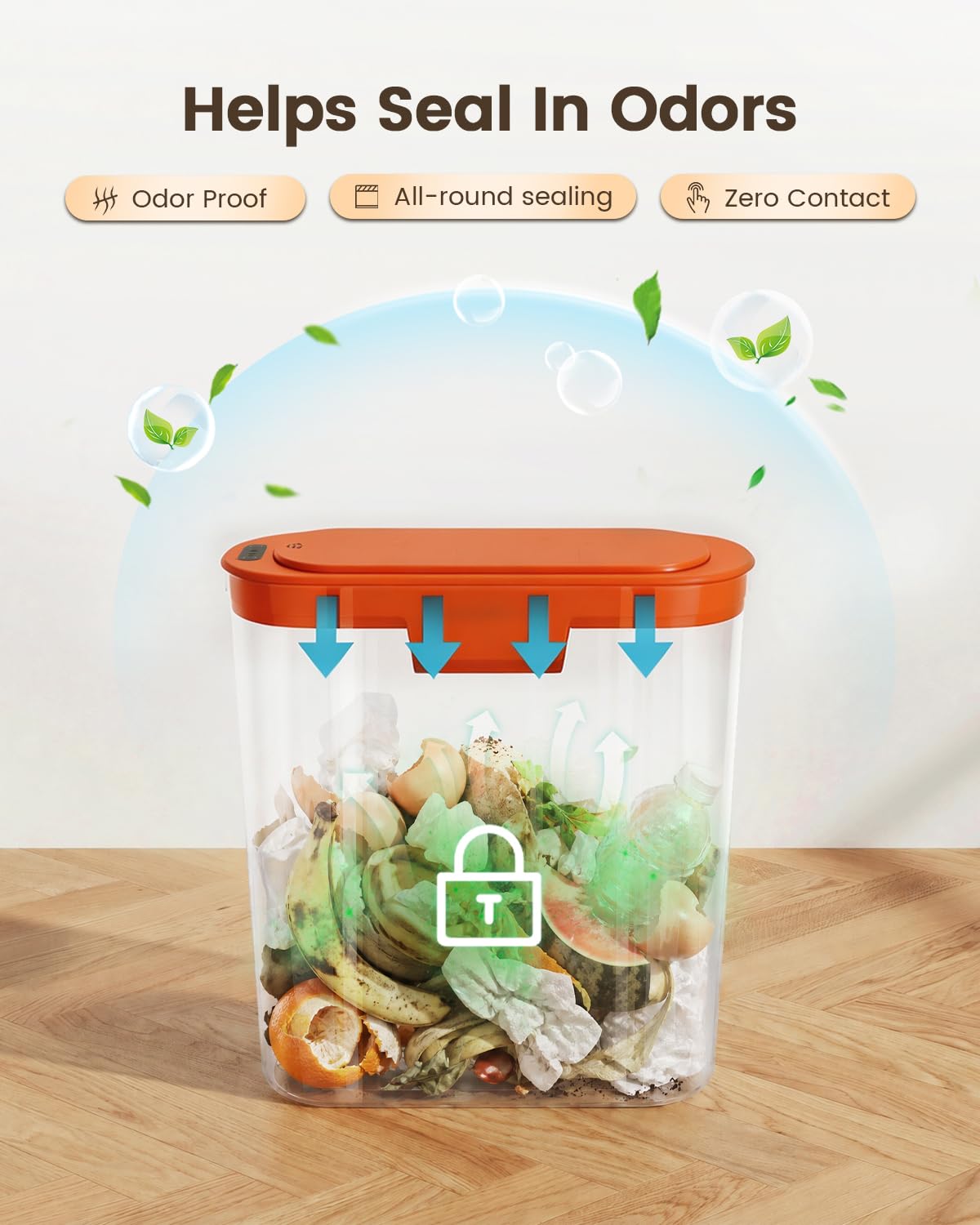 5 Gallon Automatic Bathroom Trash Can with Lid, White, Touchless