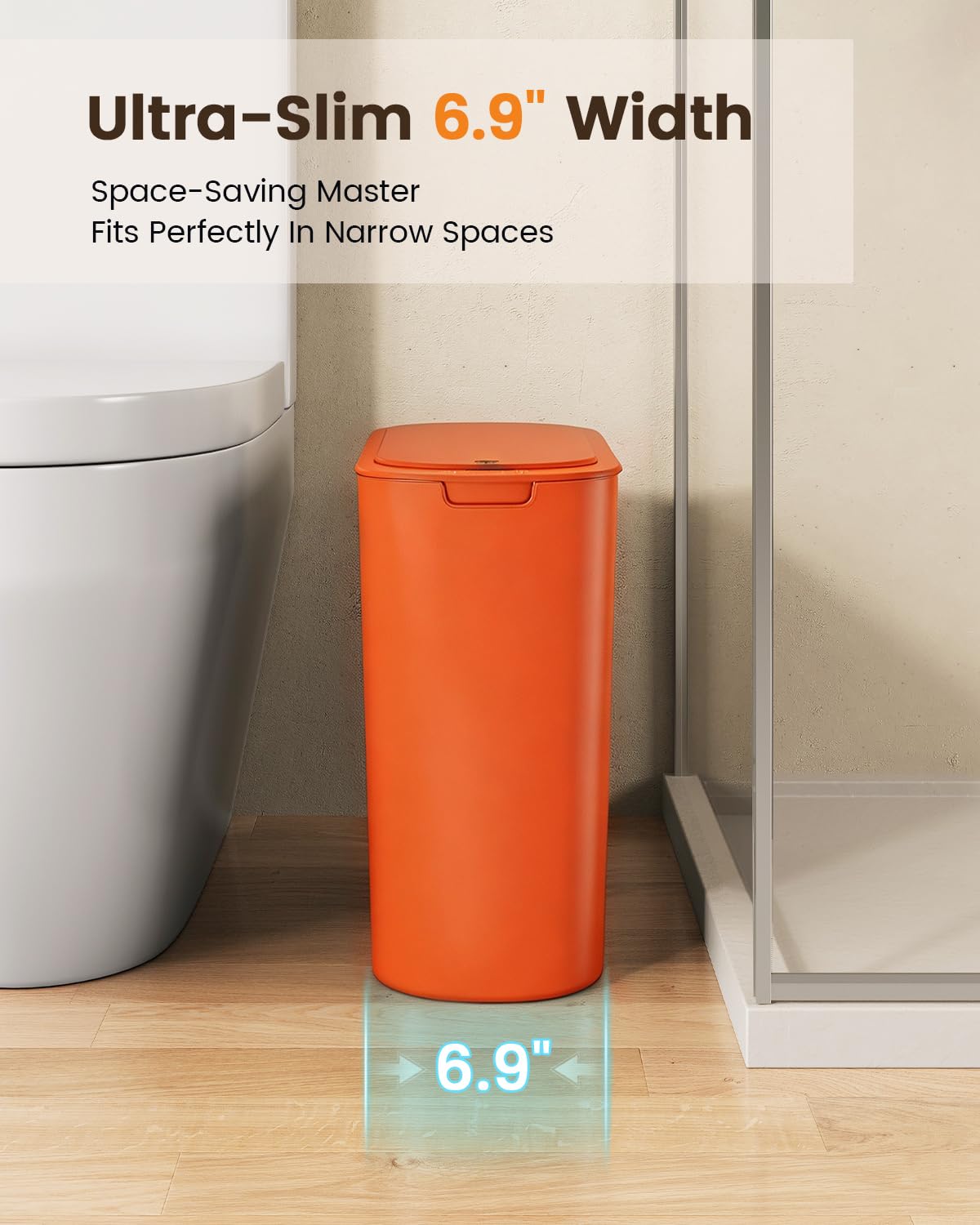 5 Gallon Automatic Bathroom Trash Can with Lid, White, Touchless