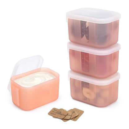 Silicone Baby Food Containers with Lids, 3 oz, Pea Green
