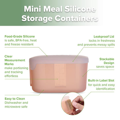 Silicone Baby Food Containers with Lids, 3 oz, Pea Green