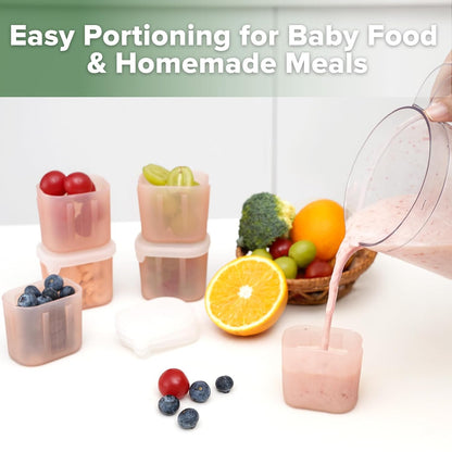Silicone Baby Food Containers with Lids, 3 oz, Pea Green