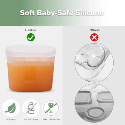 Silicone Baby Food Containers with Lids, 3 oz, Pea Green