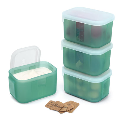Silicone Baby Food Containers with Lids, 3 oz, Pea Green