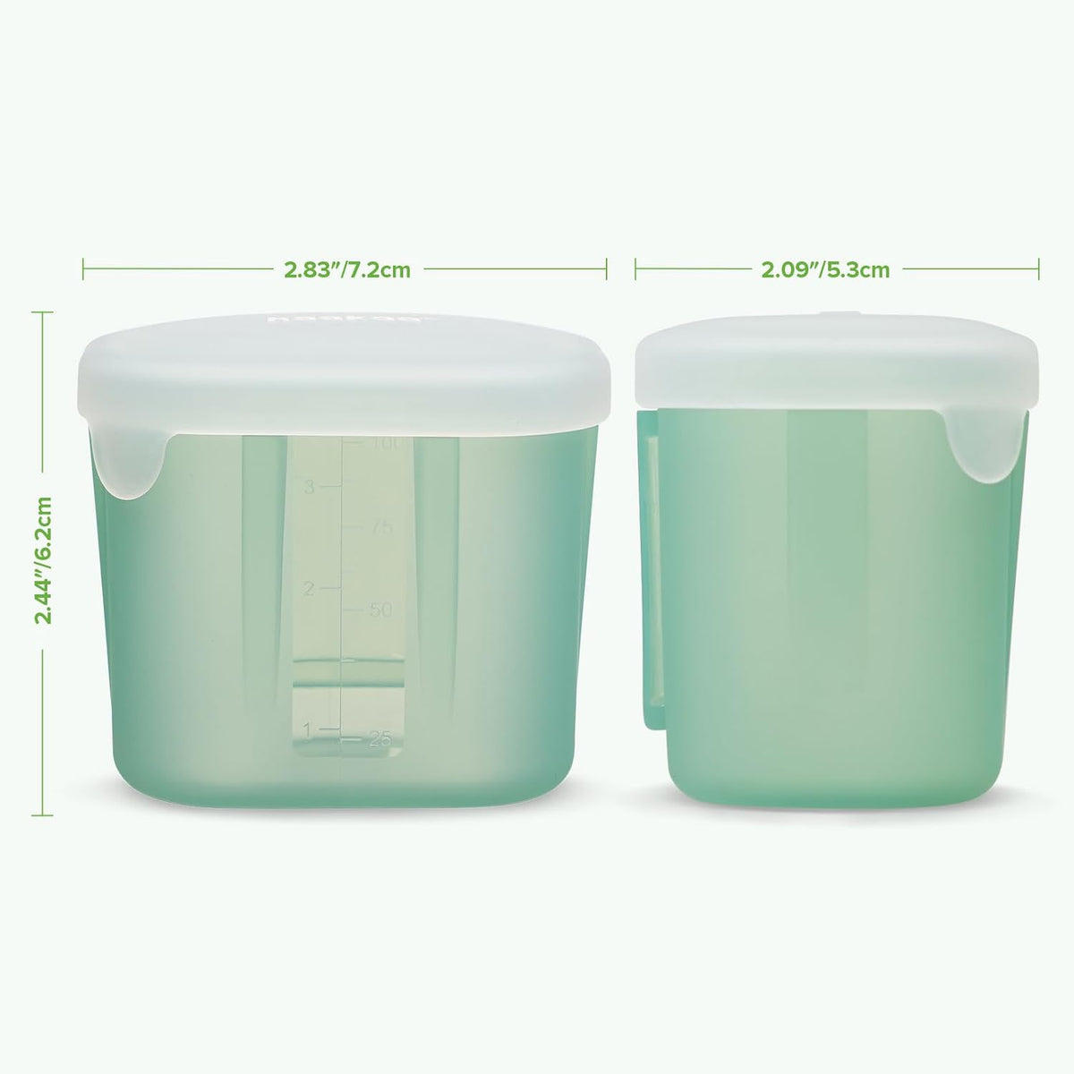 Silicone Baby Food Containers with Lids, 3 oz, Pea Green