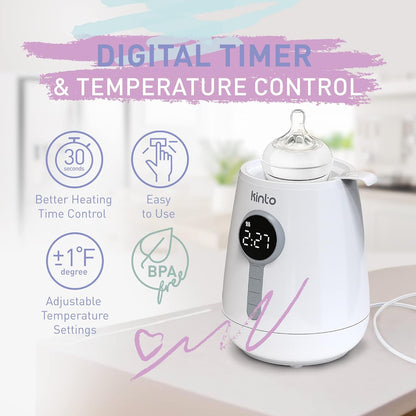 Baby Bottle Warmer for Breastmilk and Formula, Fast Bottle Warmer with Adjustable Timer, Keep Warm Mode, Breast Milk Defroster