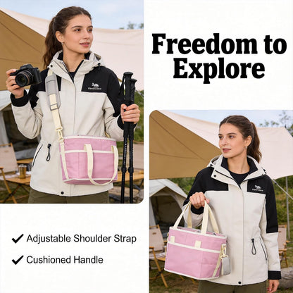 4 Compartment Insulated Drink Carrier Bag with Strap for Travel | Black Insulated Fabric Holder. Adjustable Strap. Ideal for Car Picnic. Reusable and Leakproof. Fits 4 Tumblers