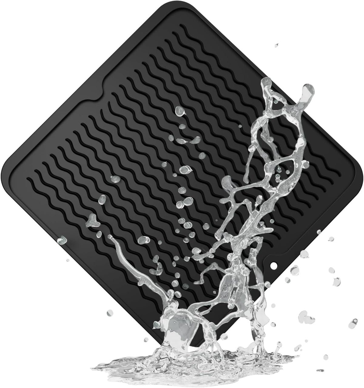 4-in-1 Silicone Mat: Air Fryer & Coffee Maker, 12"x12", Black