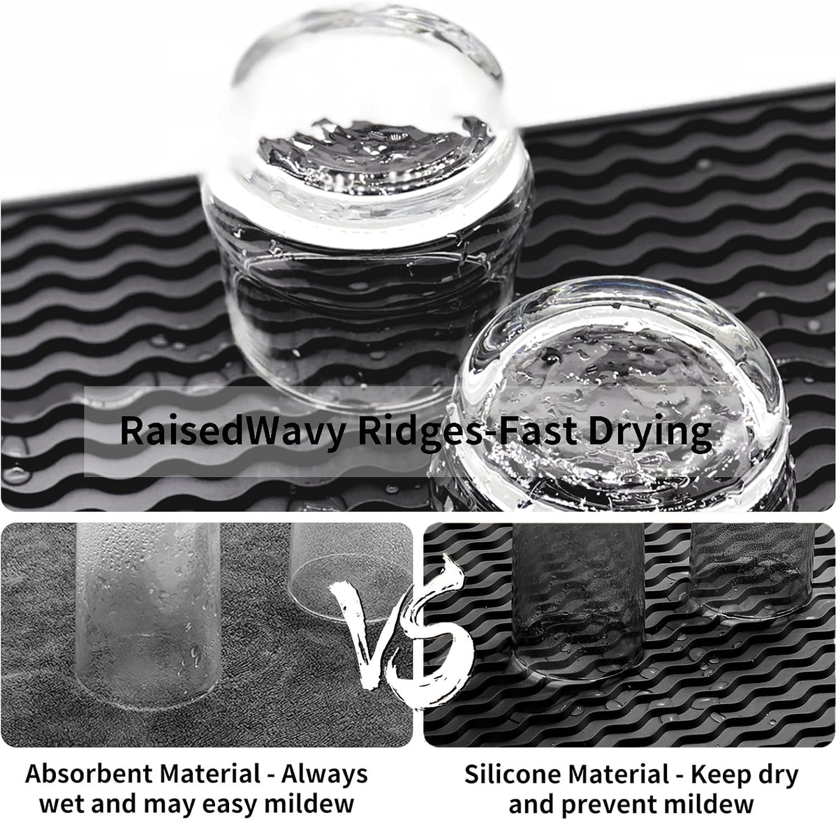 4-in-1 Silicone Mat: Air Fryer & Coffee Maker, 12"x12", Black