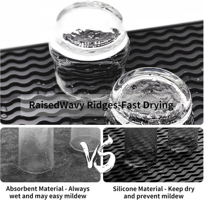 4-in-1 Silicone Mat: Air Fryer & Coffee Maker, 12"x12", Black