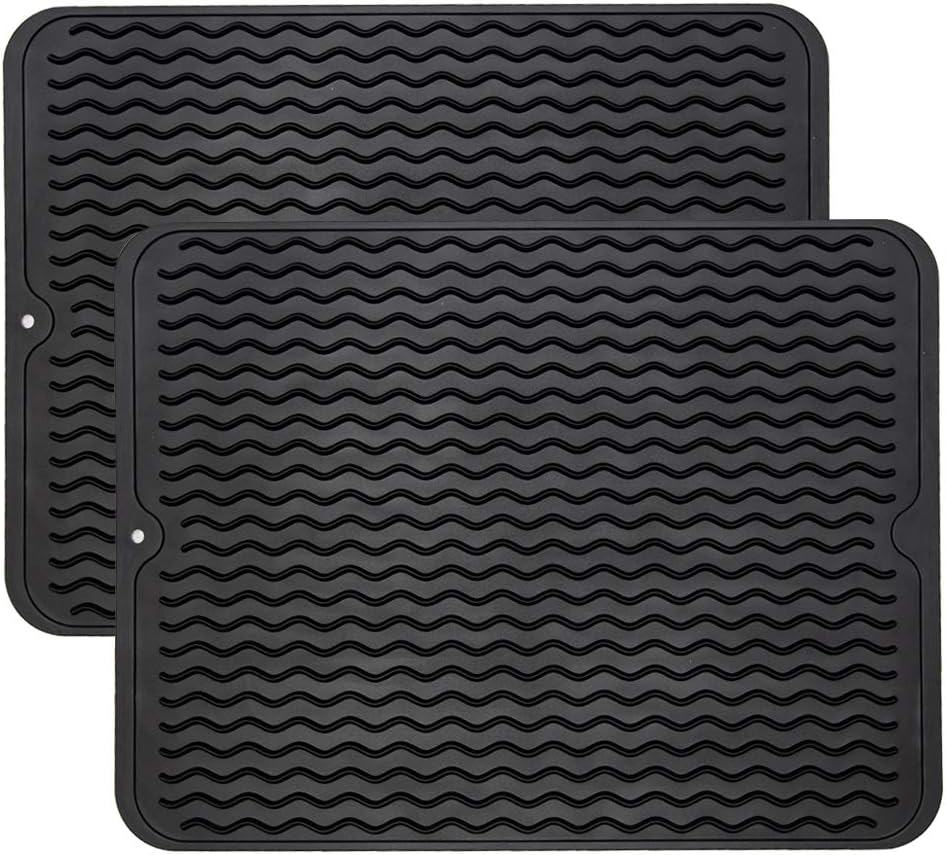 4-in-1 Silicone Mat: Air Fryer & Coffee Maker, 12"x12", Black