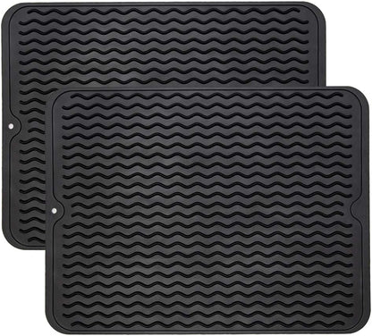 4-in-1 Silicone Mat: Air Fryer & Coffee Maker, 12"x12", Black