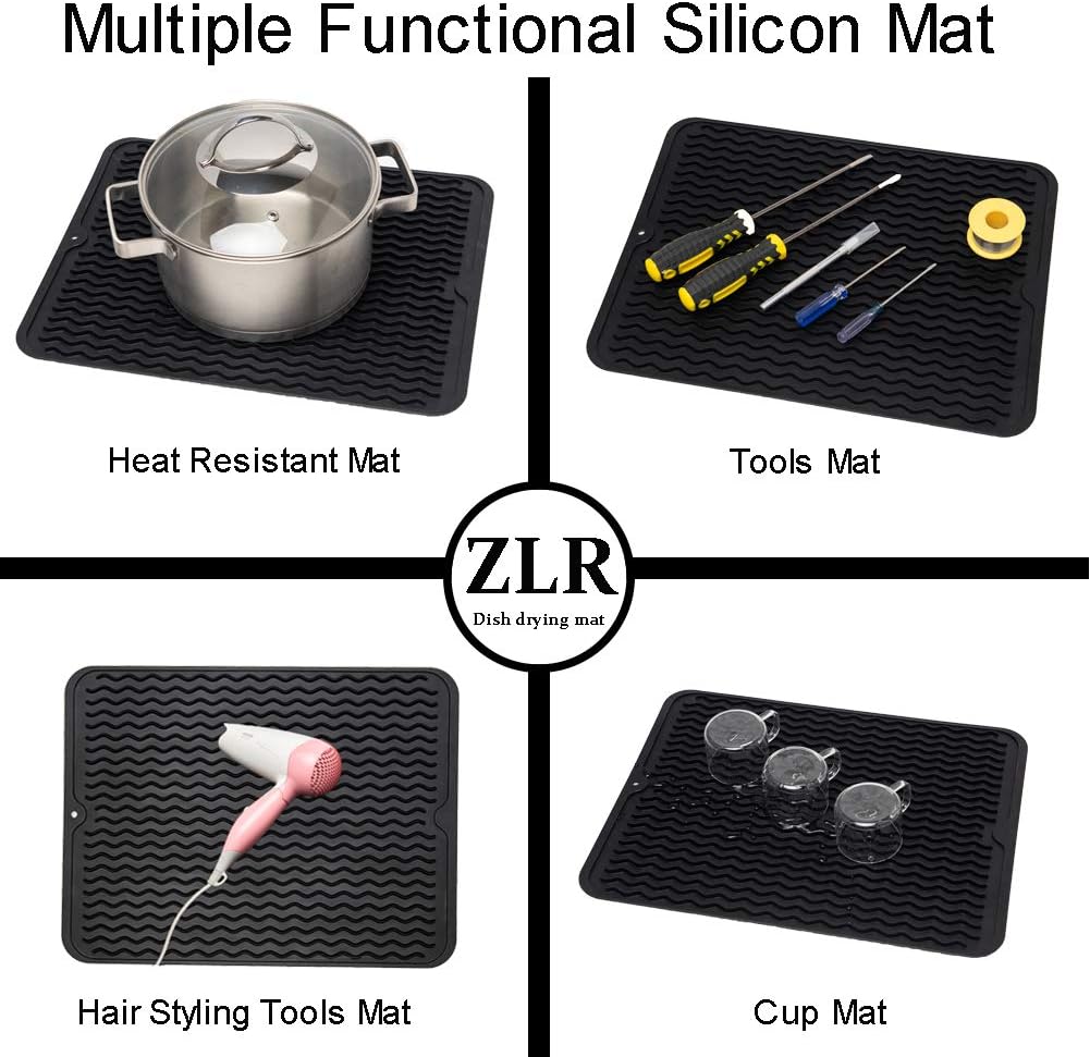 4-in-1 Silicone Mat: Air Fryer & Coffee Maker, 12"x12", Black