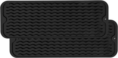 4-in-1 Silicone Mat: Air Fryer & Coffee Maker, 12"x12", Black