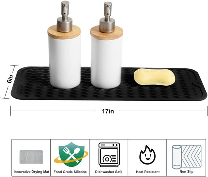 4-in-1 Silicone Mat: Air Fryer & Coffee Maker, 12"x12", Black