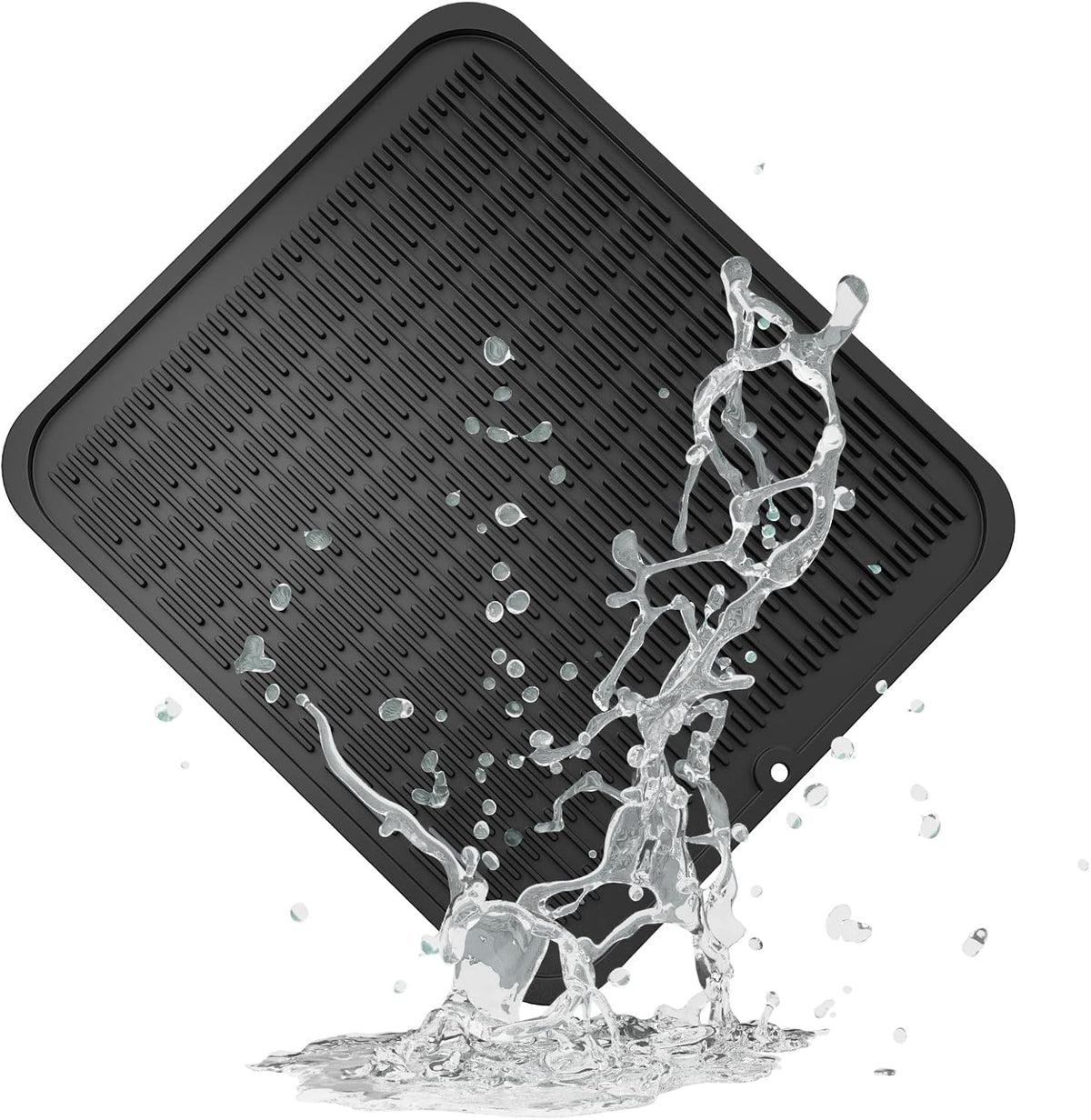 4-in-1 Silicone Mat: Air Fryer & Coffee Maker, 12"x12", Black