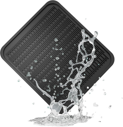 4-in-1 Silicone Mat: Air Fryer & Coffee Maker, 12"x12", Black