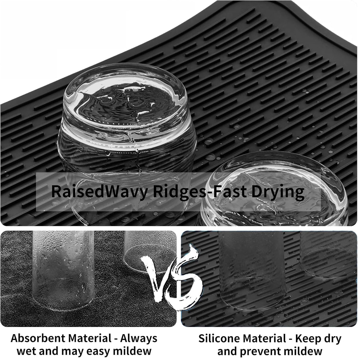 4-in-1 Silicone Mat: Air Fryer & Coffee Maker, 12"x12", Black