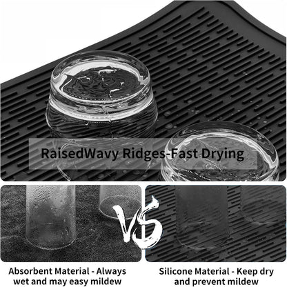 4-in-1 Silicone Mat: Air Fryer & Coffee Maker, 12"x12", Black