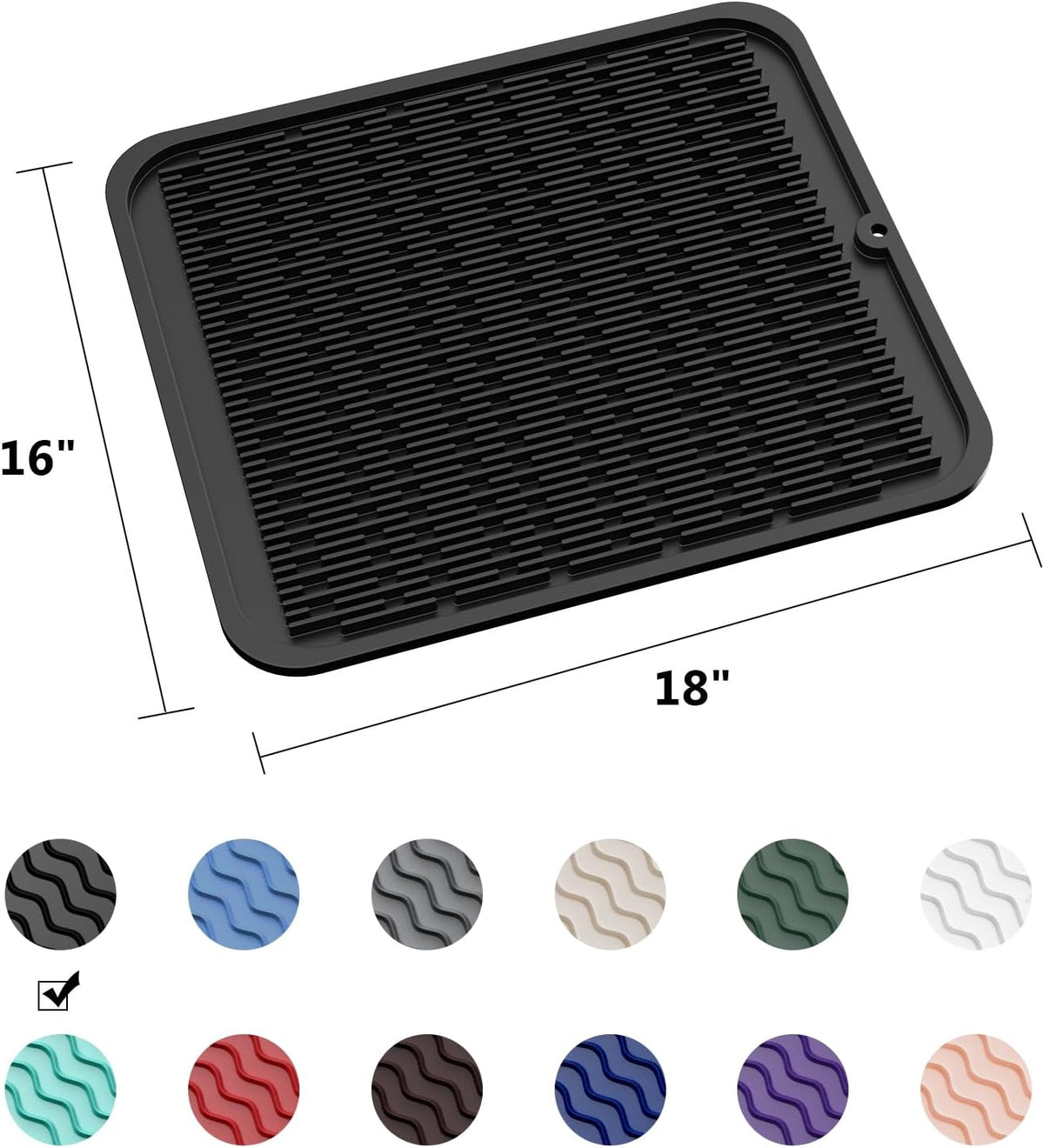 4-in-1 Silicone Mat: Air Fryer & Coffee Maker, 12"x12", Black