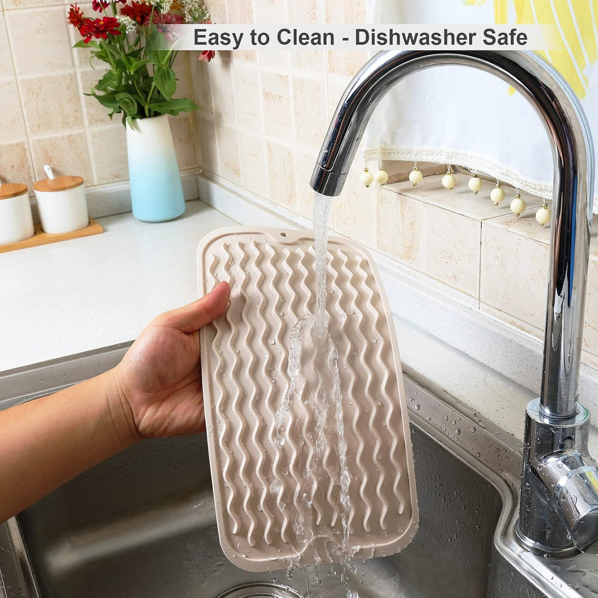 4-in-1 Silicone Mat: Air Fryer & Coffee Maker, 12"x12", Black