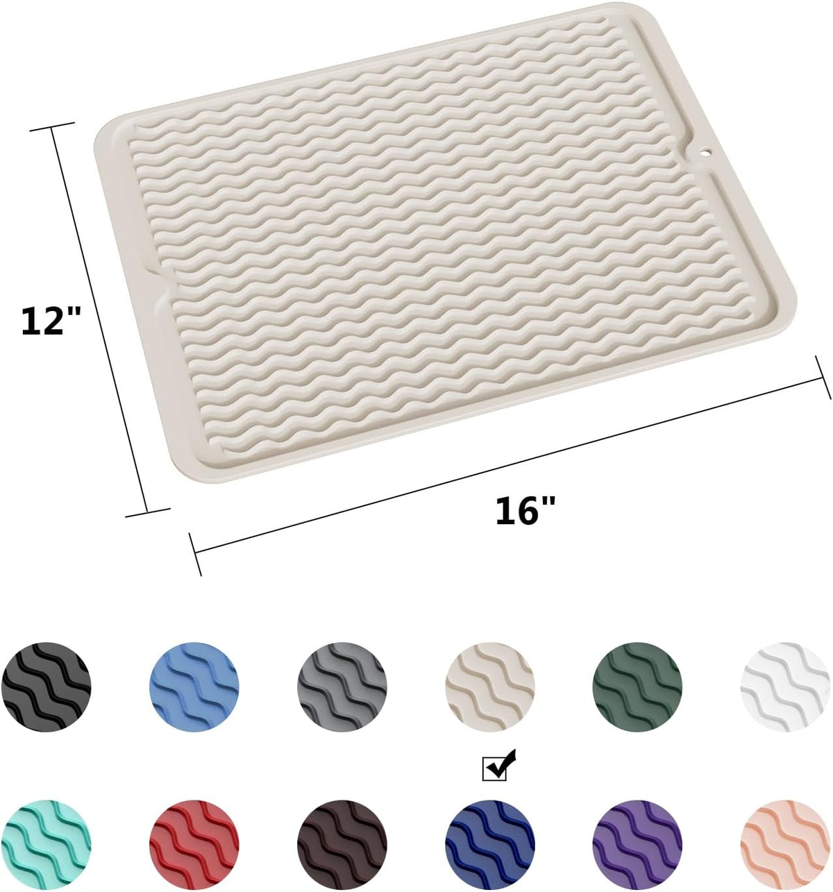 4-in-1 Silicone Mat: Air Fryer & Coffee Maker, 12"x12", Black