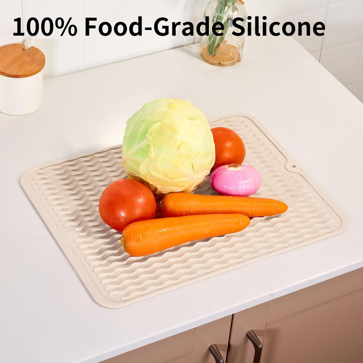 4-in-1 Silicone Mat: Air Fryer & Coffee Maker, 12"x12", Black