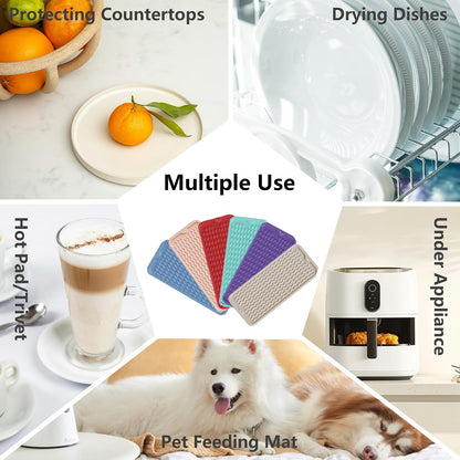 4-in-1 Silicone Mat: Air Fryer & Coffee Maker, 12"x12", Black
