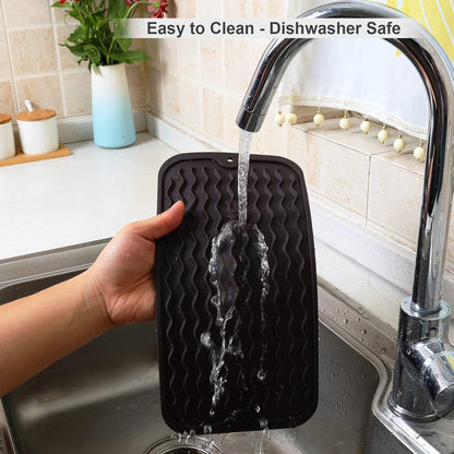 4-in-1 Silicone Mat: Air Fryer & Coffee Maker, 12"x12", Black