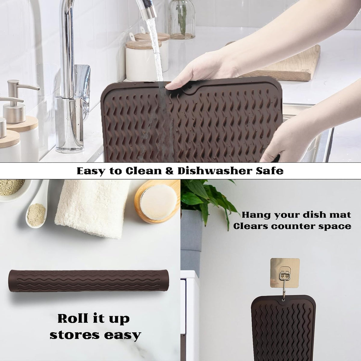 4-in-1 Silicone Mat: Air Fryer & Coffee Maker, 12"x12", Black