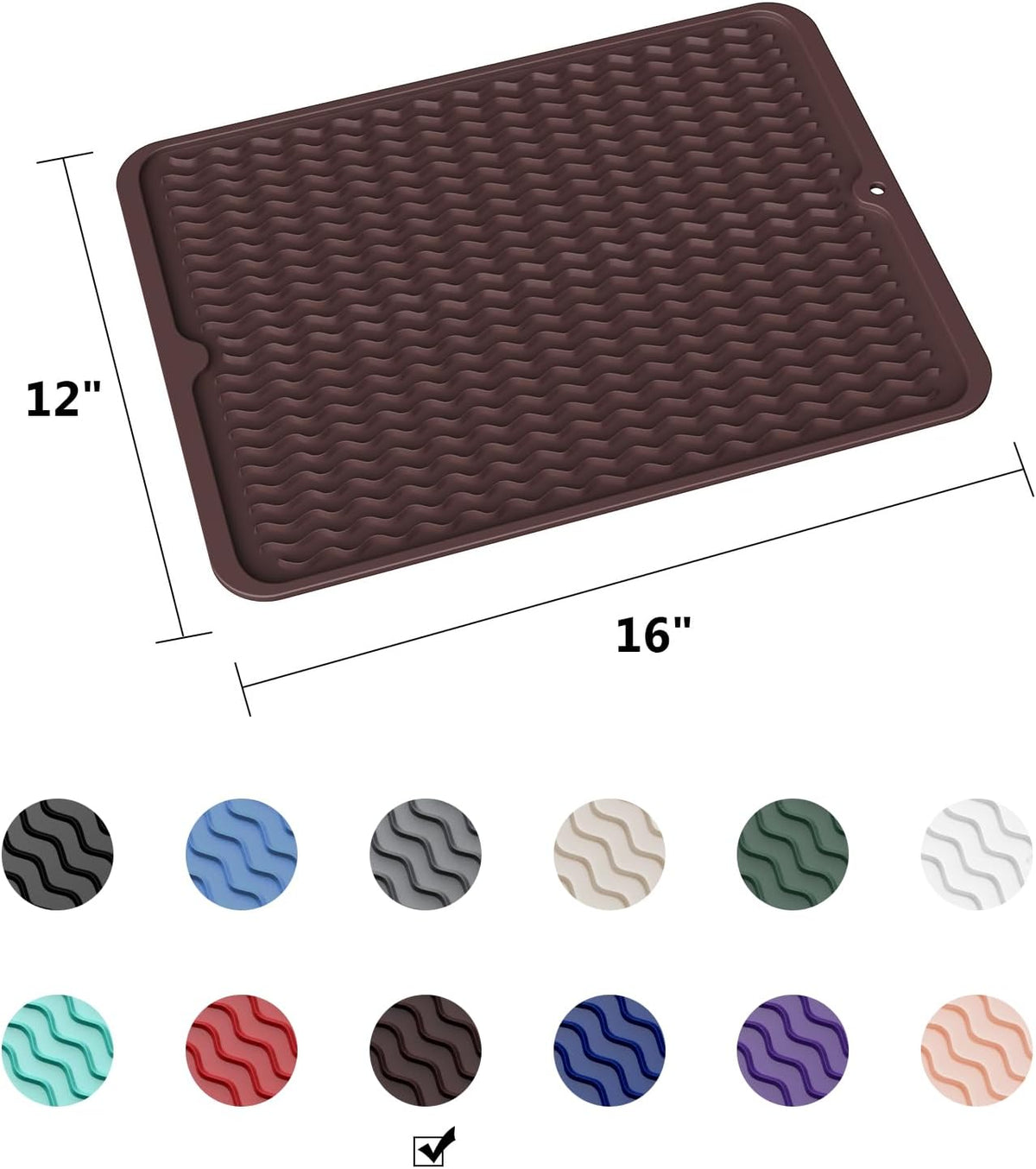 4-in-1 Silicone Mat: Air Fryer & Coffee Maker, 12"x12", Black