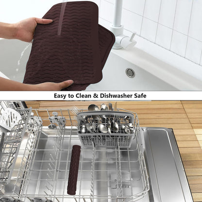 4-in-1 Silicone Mat: Air Fryer & Coffee Maker, 12"x12", Black