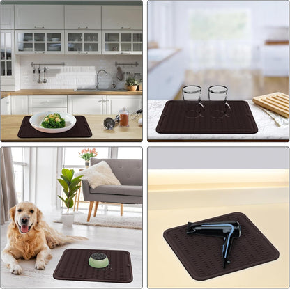 4-in-1 Silicone Mat: Air Fryer & Coffee Maker, 12"x12", Black