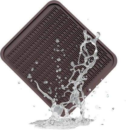 4-in-1 Silicone Mat: Air Fryer & Coffee Maker, 12"x12", Black