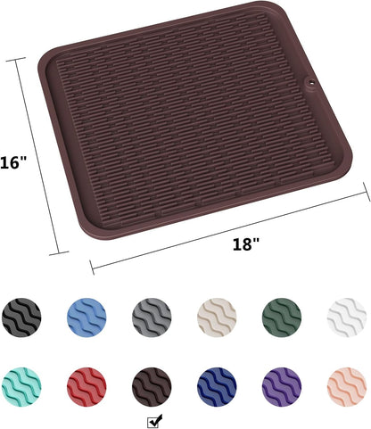 4-in-1 Silicone Mat: Air Fryer & Coffee Maker, 12"x12", Black