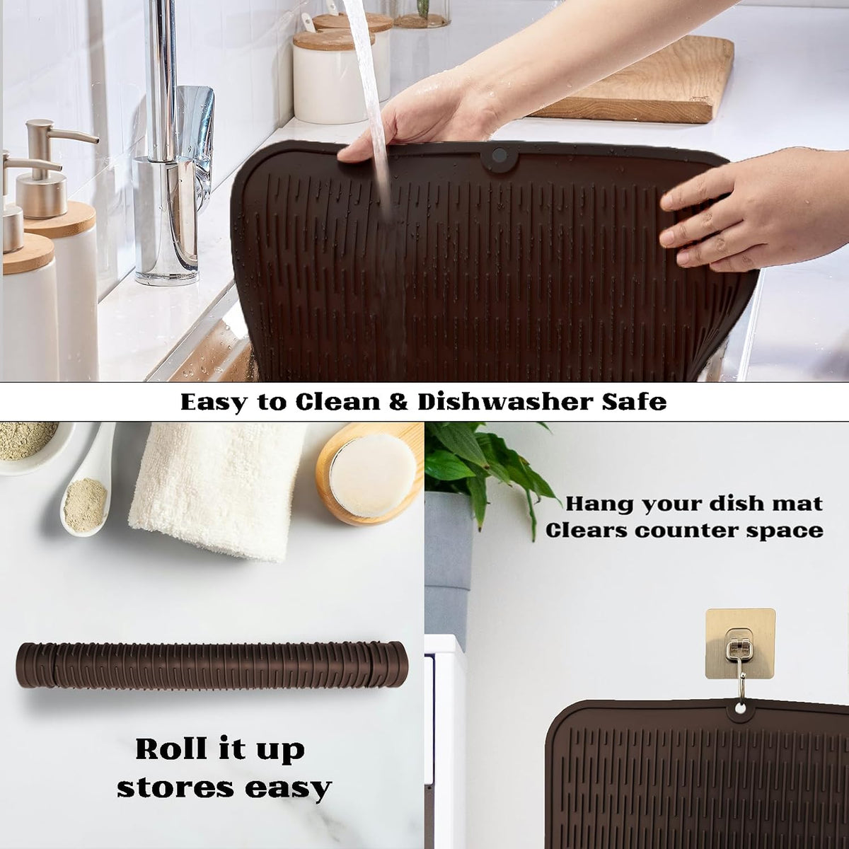 4-in-1 Silicone Mat: Air Fryer & Coffee Maker, 12"x12", Black