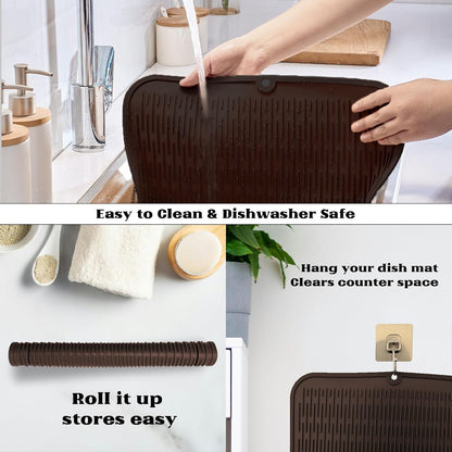 4-in-1 Silicone Mat: Air Fryer & Coffee Maker, 12"x12", Black