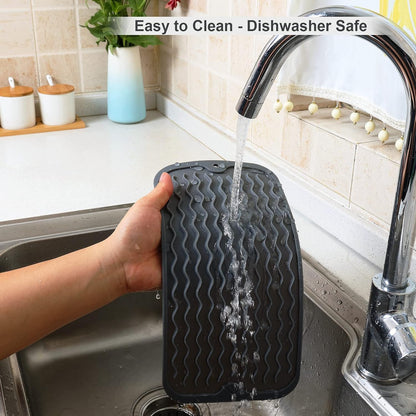 4-in-1 Silicone Mat: Air Fryer & Coffee Maker, 12"x12", Black