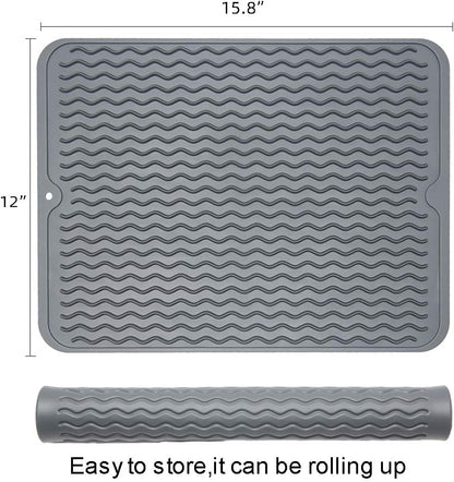 4-in-1 Silicone Mat: Air Fryer & Coffee Maker, 12"x12", Black