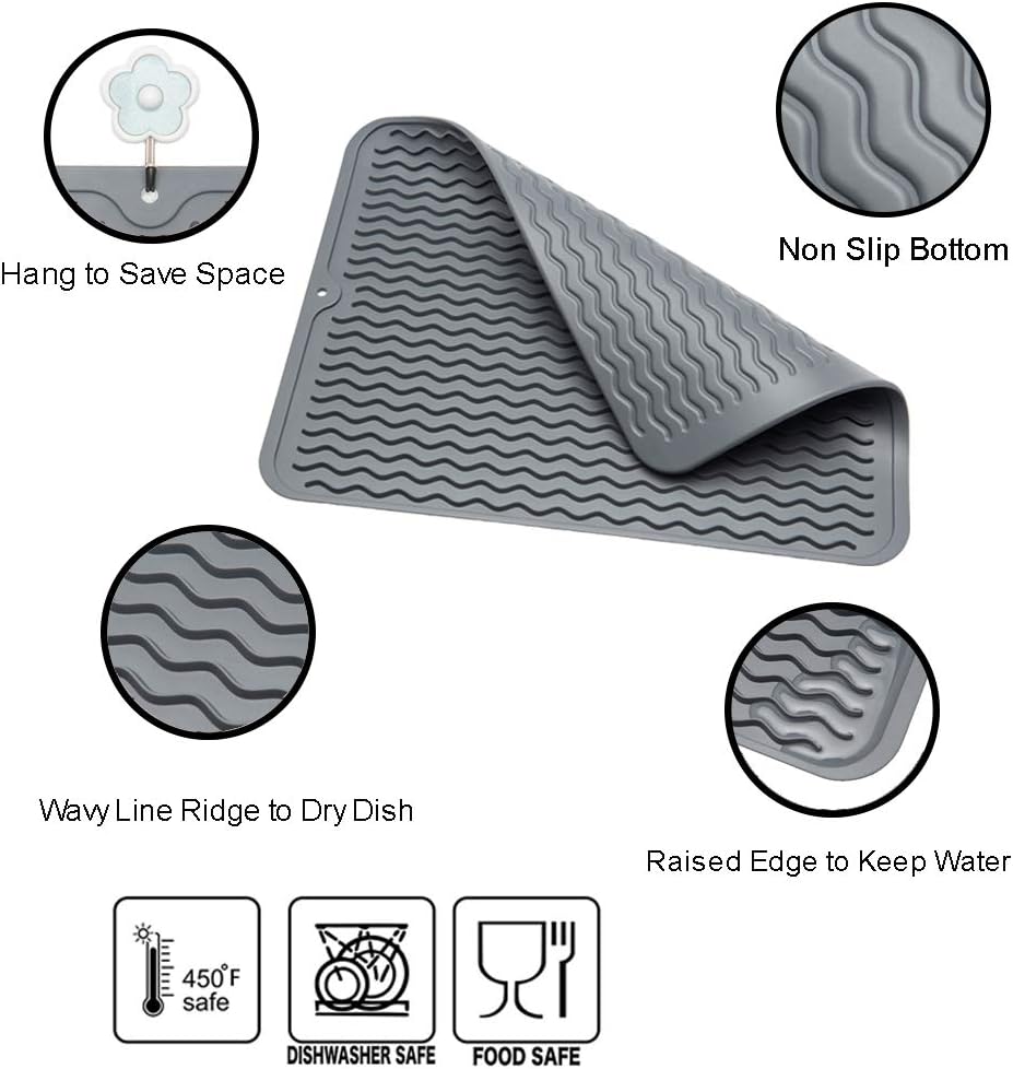 4-in-1 Silicone Mat: Air Fryer & Coffee Maker, 12"x12", Black