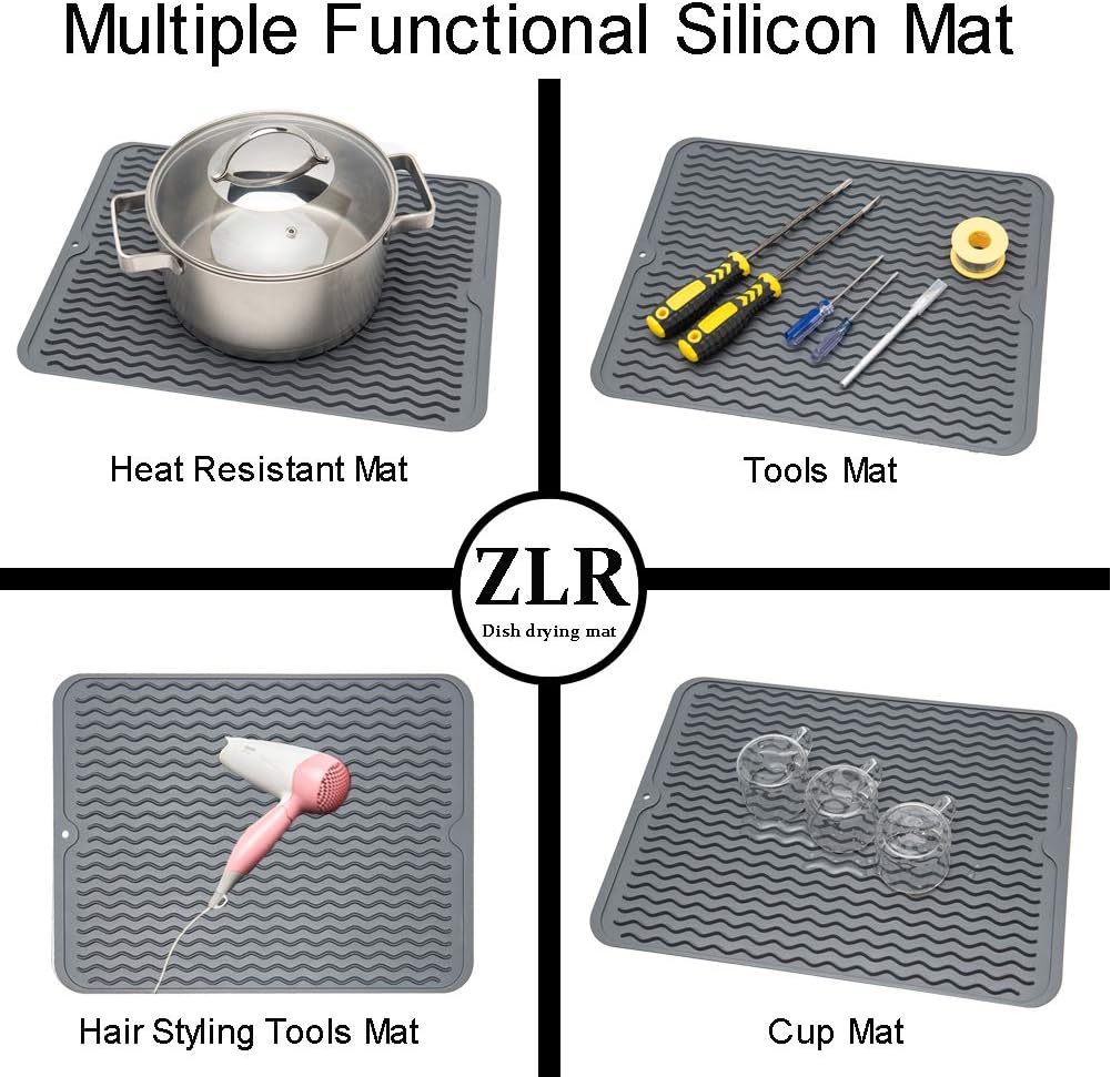 4-in-1 Silicone Mat: Air Fryer & Coffee Maker, 12"x12", Black