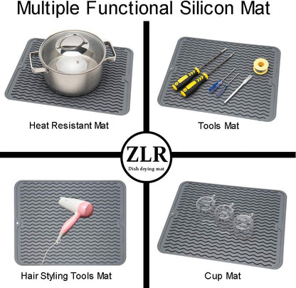 4-in-1 Silicone Mat: Air Fryer & Coffee Maker, 12"x12", Black