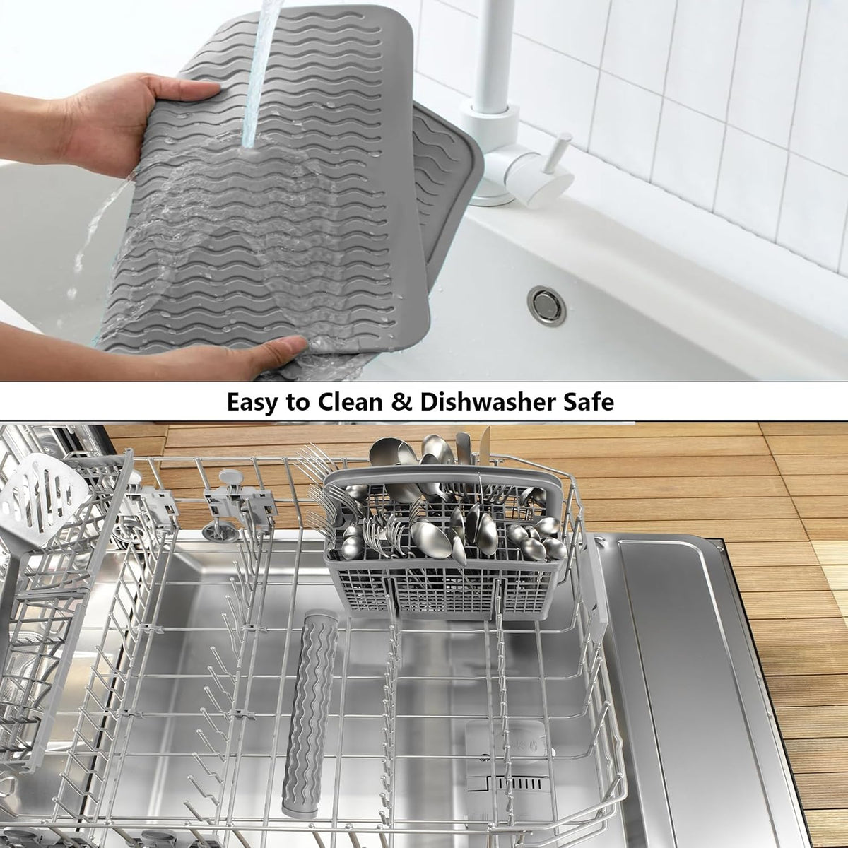 4-in-1 Silicone Mat: Air Fryer & Coffee Maker, 12"x12", Black