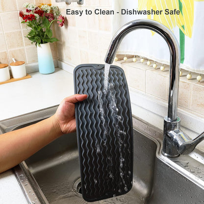 4-in-1 Silicone Mat: Air Fryer & Coffee Maker, 12"x12", Black