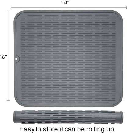 4-in-1 Silicone Mat: Air Fryer & Coffee Maker, 12"x12", Black