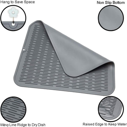 4-in-1 Silicone Mat: Air Fryer & Coffee Maker, 12"x12", Black