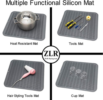 4-in-1 Silicone Mat: Air Fryer & Coffee Maker, 12"x12", Black